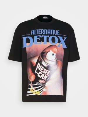 T-shirt z nadrukiem Diesel czarny