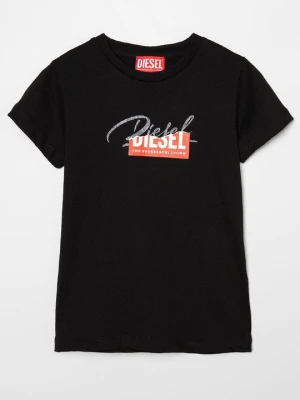 T-shirt z nadrukiem Diesel czarny