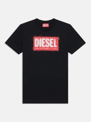 T-shirt z nadrukiem Diesel czarny