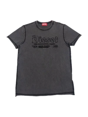 T-shirt z nadrukiem Diesel czarny