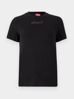 T-shirt z nadrukiem Diesel czarny
