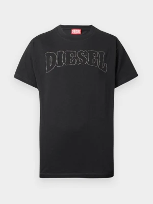 T-shirt z nadrukiem Diesel czarny