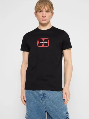 T-shirt z nadrukiem Diesel czarny