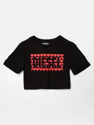 T-shirt z nadrukiem Diesel czarny
