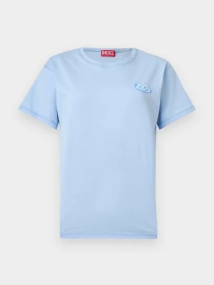T-shirt z nadrukiem Diesel jasnoniebieski