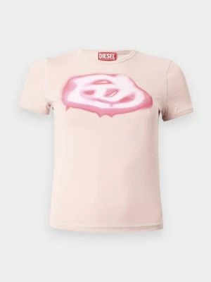T-shirt z nadrukiem Diesel kolorowy denim
