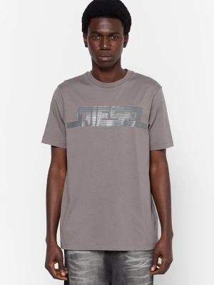 T-shirt z nadrukiem Diesel mauve