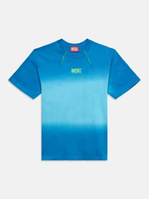 T-shirt z nadrukiem Diesel niebieski