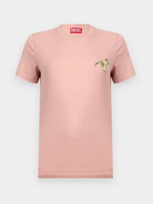 T-shirt z nadrukiem Diesel różowy