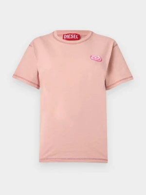 T-shirt z nadrukiem Diesel różowy