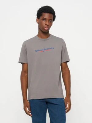 T-shirt z nadrukiem Diesel szary