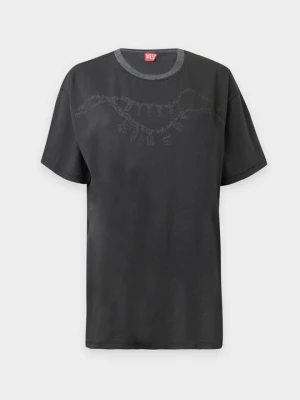 T-shirt z nadrukiem Diesel szary