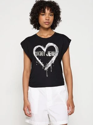 T-shirt z nadrukiem DKNY