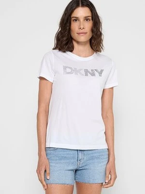T-shirt z nadrukiem DKNY