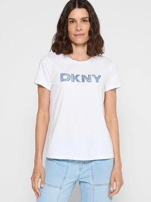 T-shirt z nadrukiem DKNY