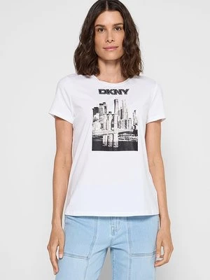 T-shirt z nadrukiem DKNY
