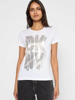 T-shirt z nadrukiem DKNY
