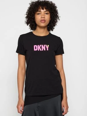 T-shirt z nadrukiem DKNY czarny