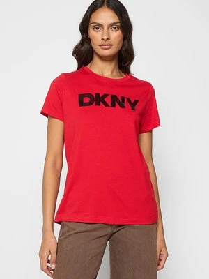 T-shirt z nadrukiem DKNY