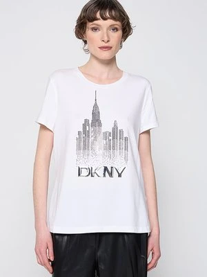 T-shirt z nadrukiem DKNY