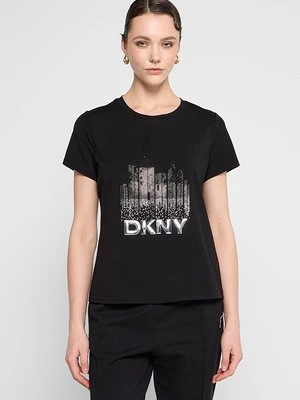 T-shirt z nadrukiem DKNY