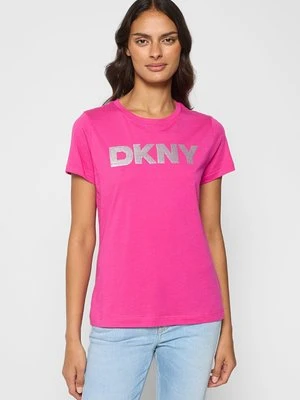 T-shirt z nadrukiem DKNY