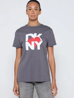 T-shirt z nadrukiem DKNY ciemnoszary