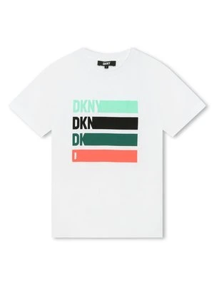 T-shirt z nadrukiem DKNY biały