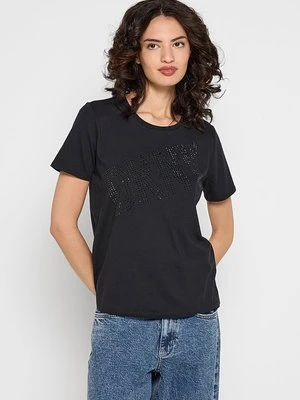 T-shirt z nadrukiem DKNY czarny