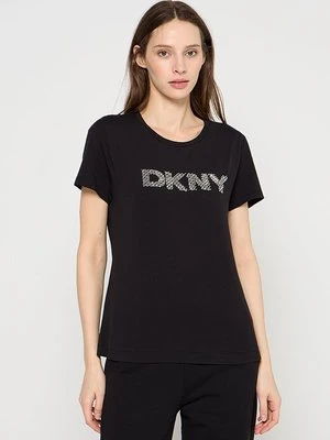 T-shirt z nadrukiem DKNY czarny