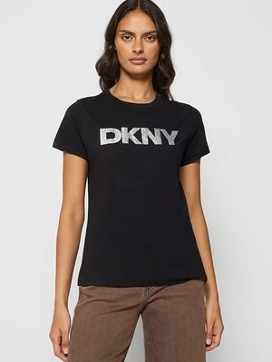 T-shirt z nadrukiem DKNY czarny