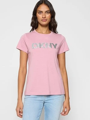T-shirt z nadrukiem DKNY