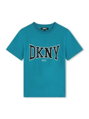 T-shirt z nadrukiem DKNY niebieski
