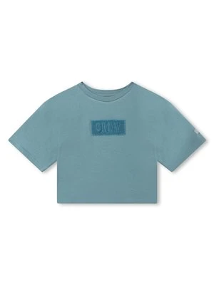 T-shirt z nadrukiem DKNY niebieski