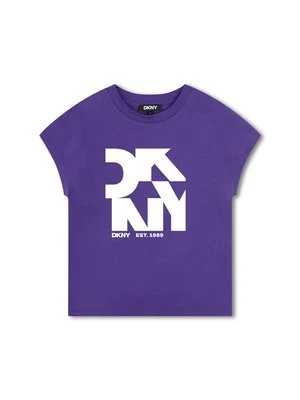 T-shirt z nadrukiem DKNY fioletowy