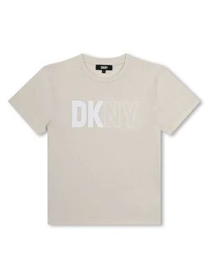T-shirt z nadrukiem DKNY beżowy