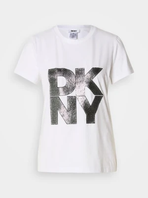 T-shirt z nadrukiem DKNY biały