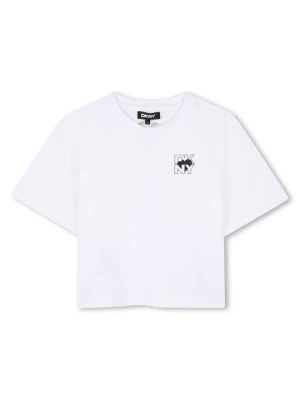 T-shirt z nadrukiem DKNY biały