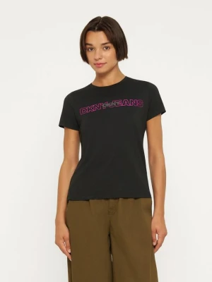 T-shirt z nadrukiem DKNY czarny