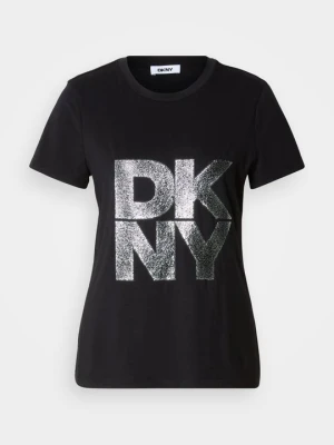 T-shirt z nadrukiem DKNY czarny