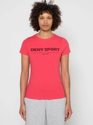 T-shirt z nadrukiem DKNY różowy
