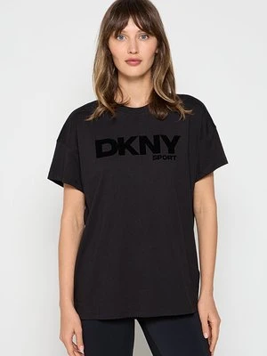 T-shirt z nadrukiem DKNY czarny