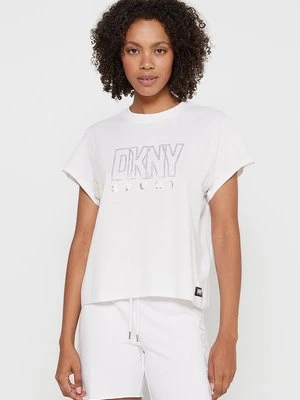T-shirt z nadrukiem DKNY biały