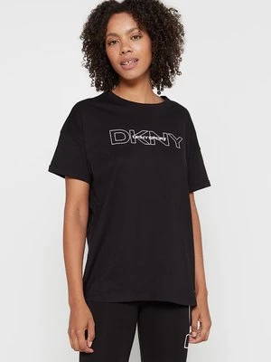 T-shirt z nadrukiem DKNY czarny