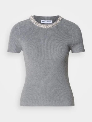 T-shirt z nadrukiem DKNY szary