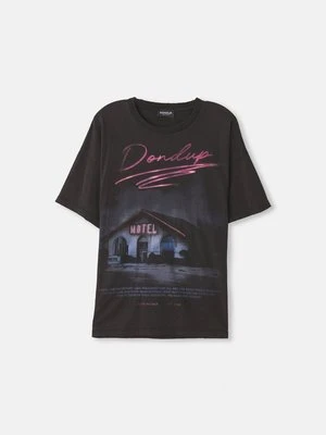 T-shirt z nadrukiem Dondup czarny