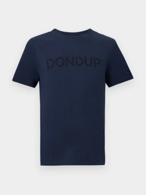 T-shirt z nadrukiem Dondup granatowy