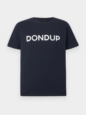 T-shirt z nadrukiem Dondup granatowy