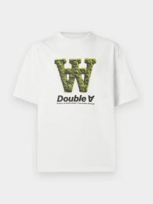 T-shirt z nadrukiem Double A By Wood Wood biały
