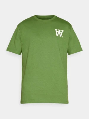 T-shirt z nadrukiem Double A By Wood Wood ciemnozielony